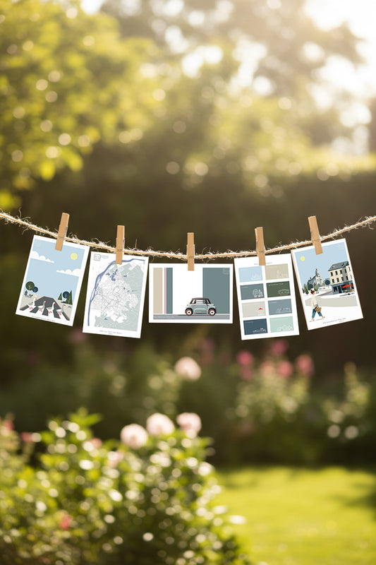 Lot de 5 cartes postales - Bien sur Mon Isle