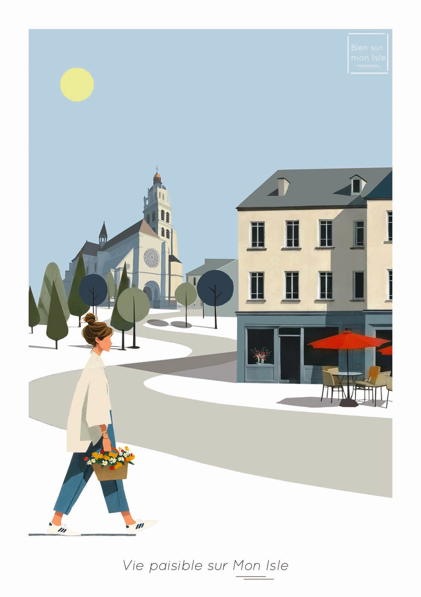 Lot de 5 cartes postales - Bien sur Mon Isle