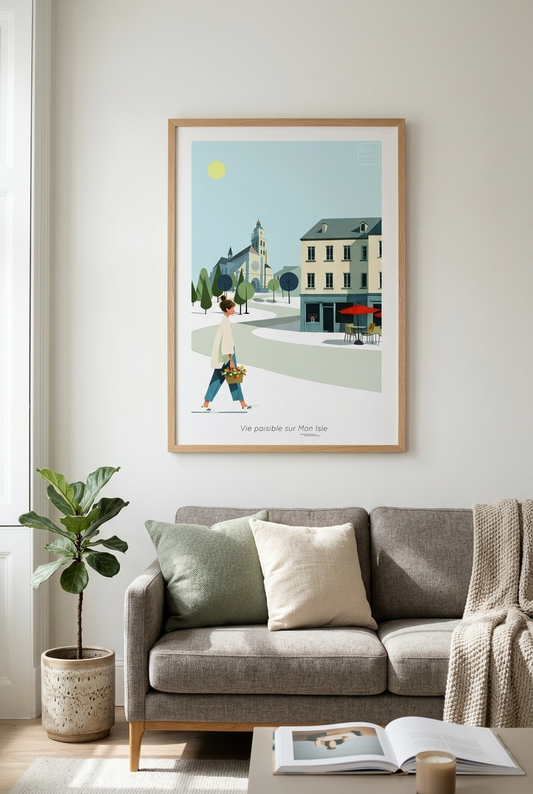Affiche A3 - Bien sur Mon Isle - Vie paisible sur Mon Isle